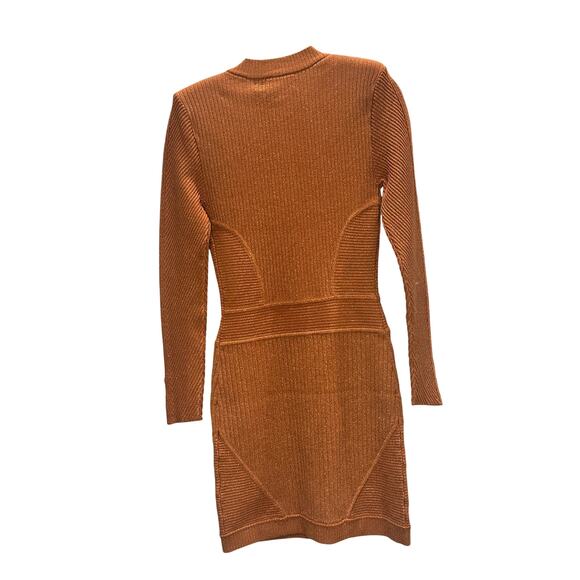 Retrofête – Zem Rib Knit Dress – Metallic Rust – XS - Picture 10 of 10
